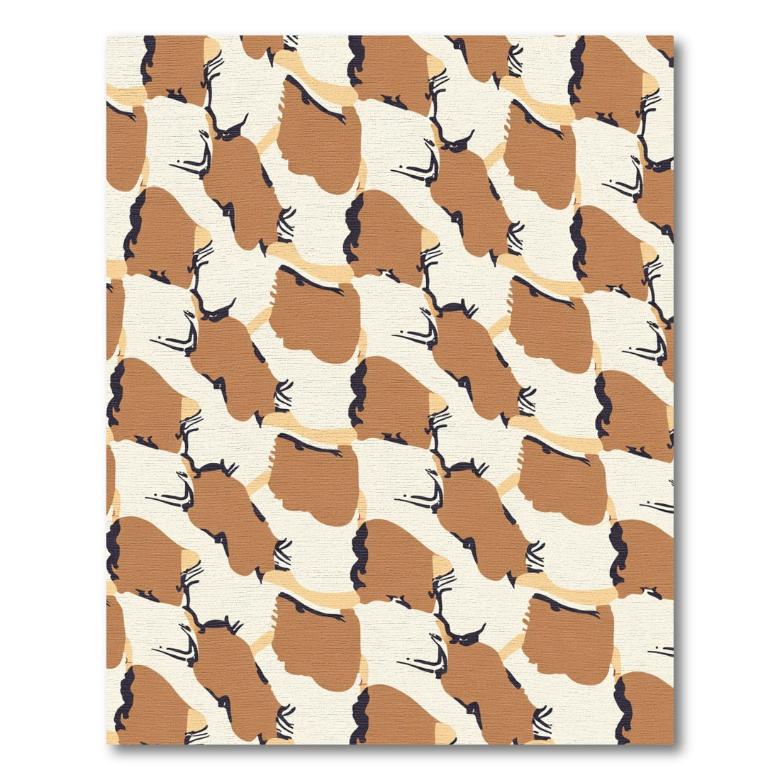 Abstract Terracotta Beige Shapes Rug