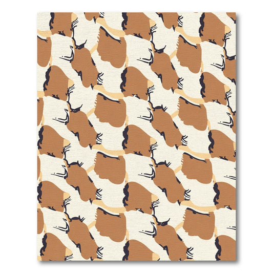 Abstract Terracotta Beige Shapes Rug