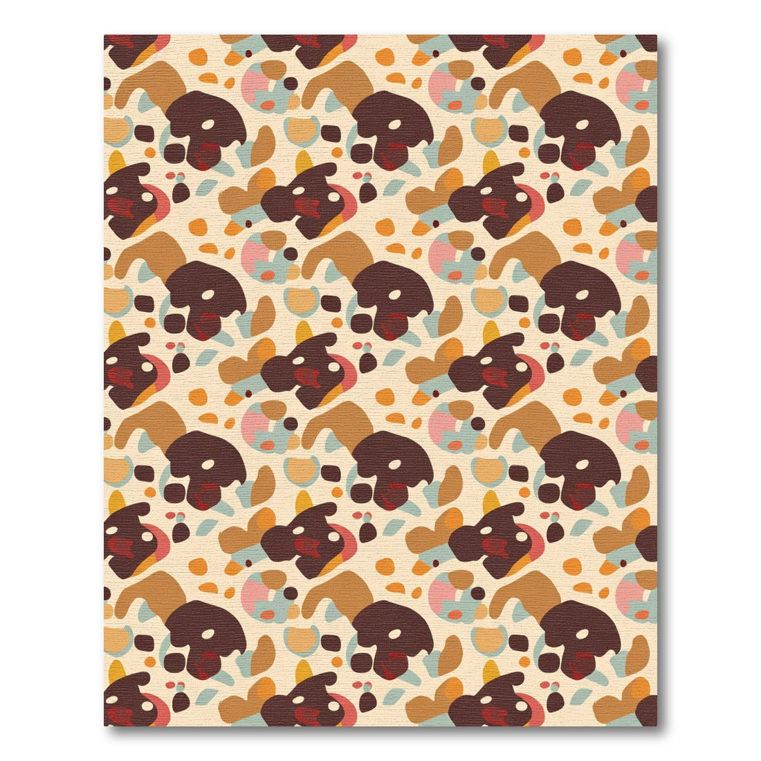 Retro Abstract Mushroom Shapes Rug