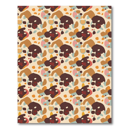 Retro Abstract Mushroom Shapes Rug