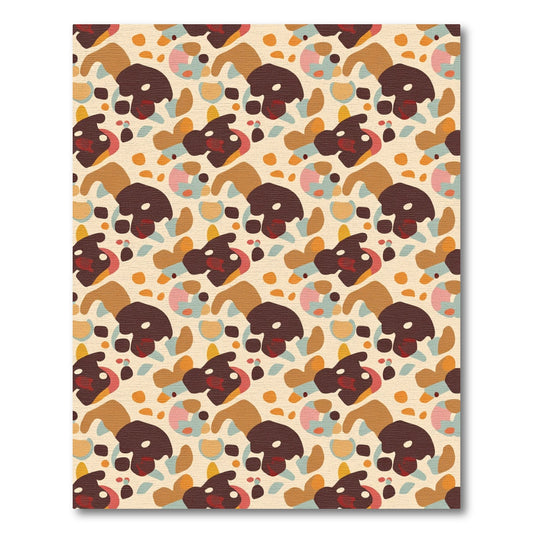 Retro Abstract Mushroom Shapes Rug