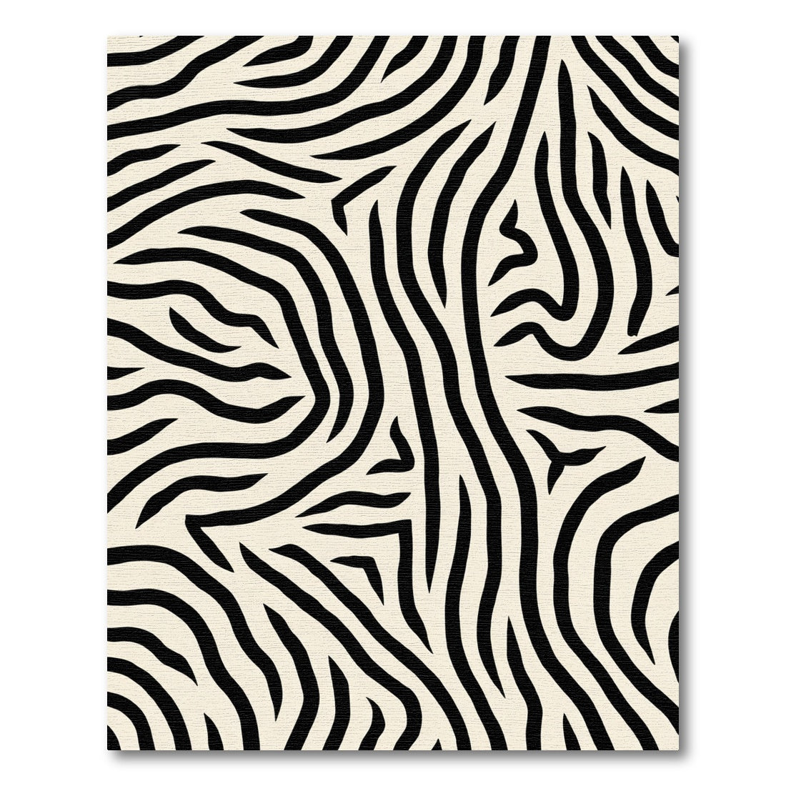 Cream Black Animal Print Strokes Rug