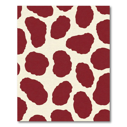 Crimson Spots Abstract Shapes Rug