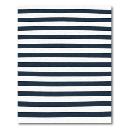 Classic Navy White Horizontal Stripes Rug
