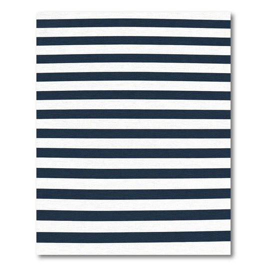 Classic Navy White Horizontal Stripes Rug
