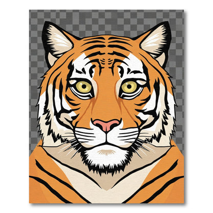 Bold Golden Tiger Face Statement Rug