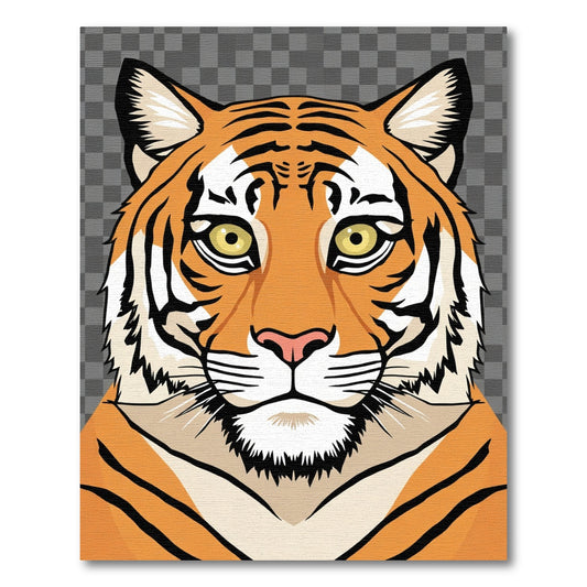 Bold Golden Tiger Face Statement Rug