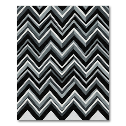 Monochromatic Abstract Zigzag Chevron Geometric Rug