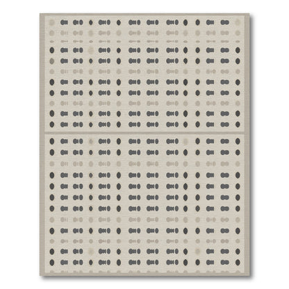 Neutral Tone Dot Grid Rug