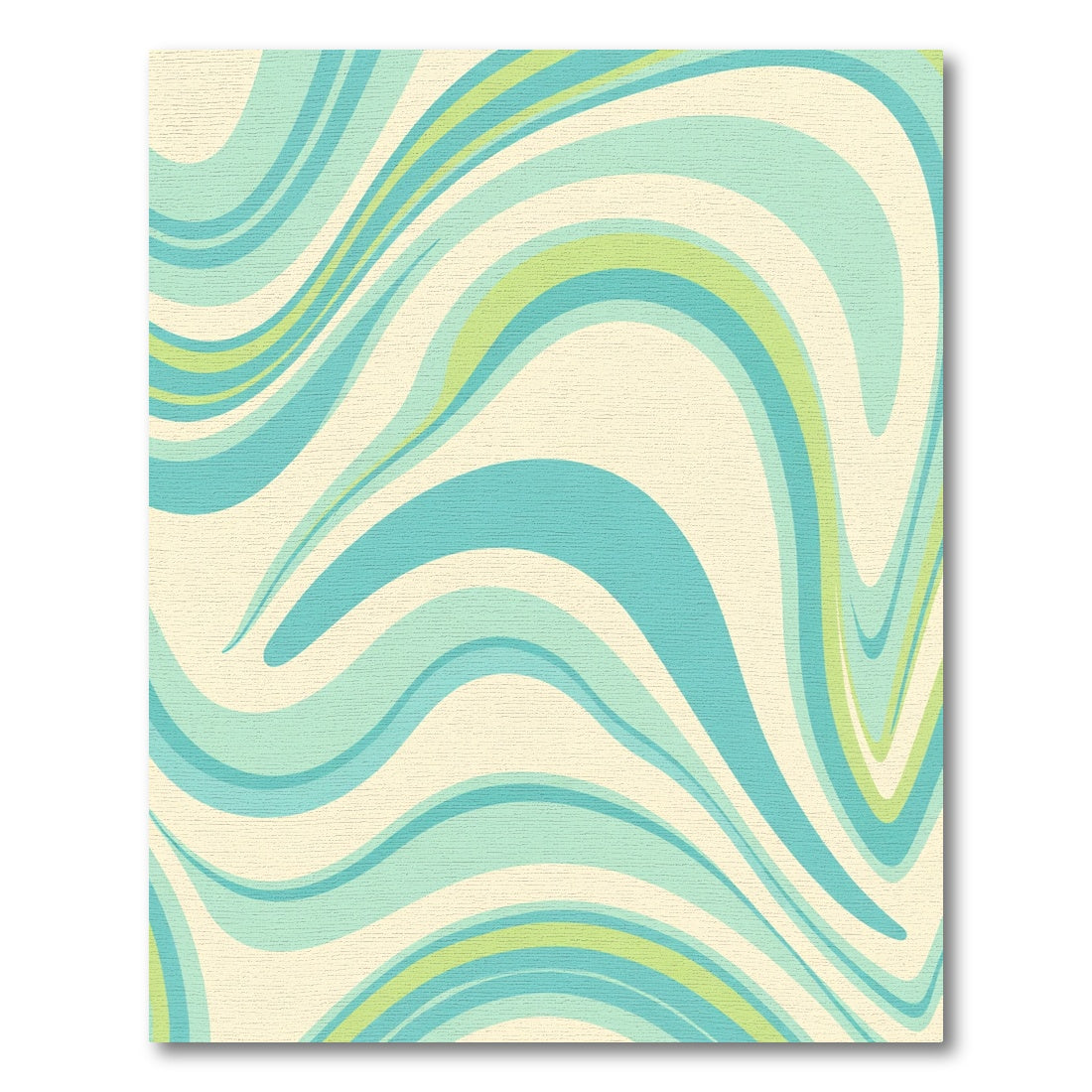 Aqua Teal Cream Swirl Wave Rug