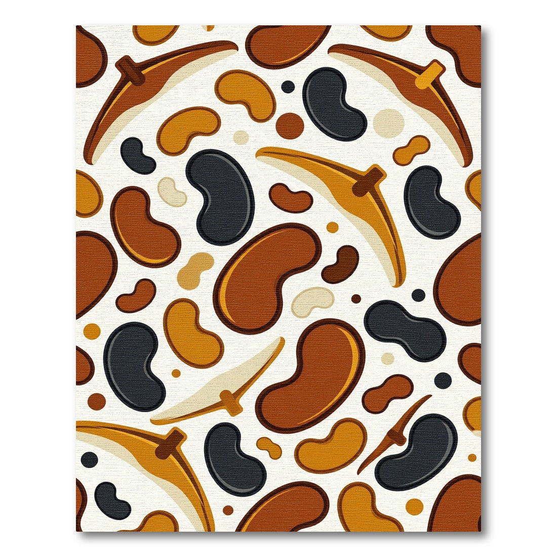Earthy Bean and Boomerang Organic Abstract Rug