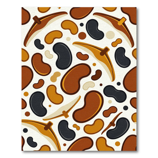 Earthy Bean and Boomerang Organic Abstract Rug