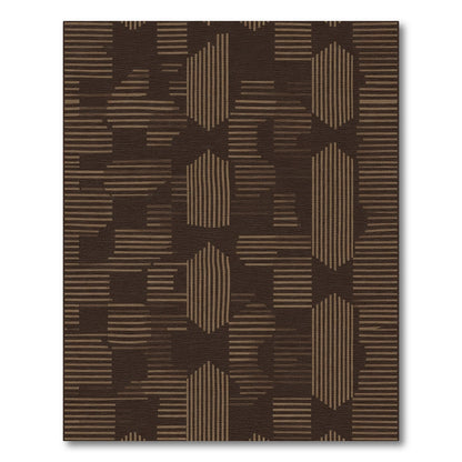 Brown Terracotta Abstract Geometric Rug