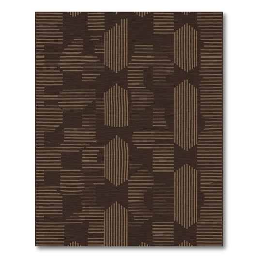 Brown Terracotta Abstract Geometric Rug