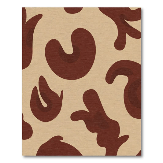 Brown Caramel Abstract Organic Shapes Rug