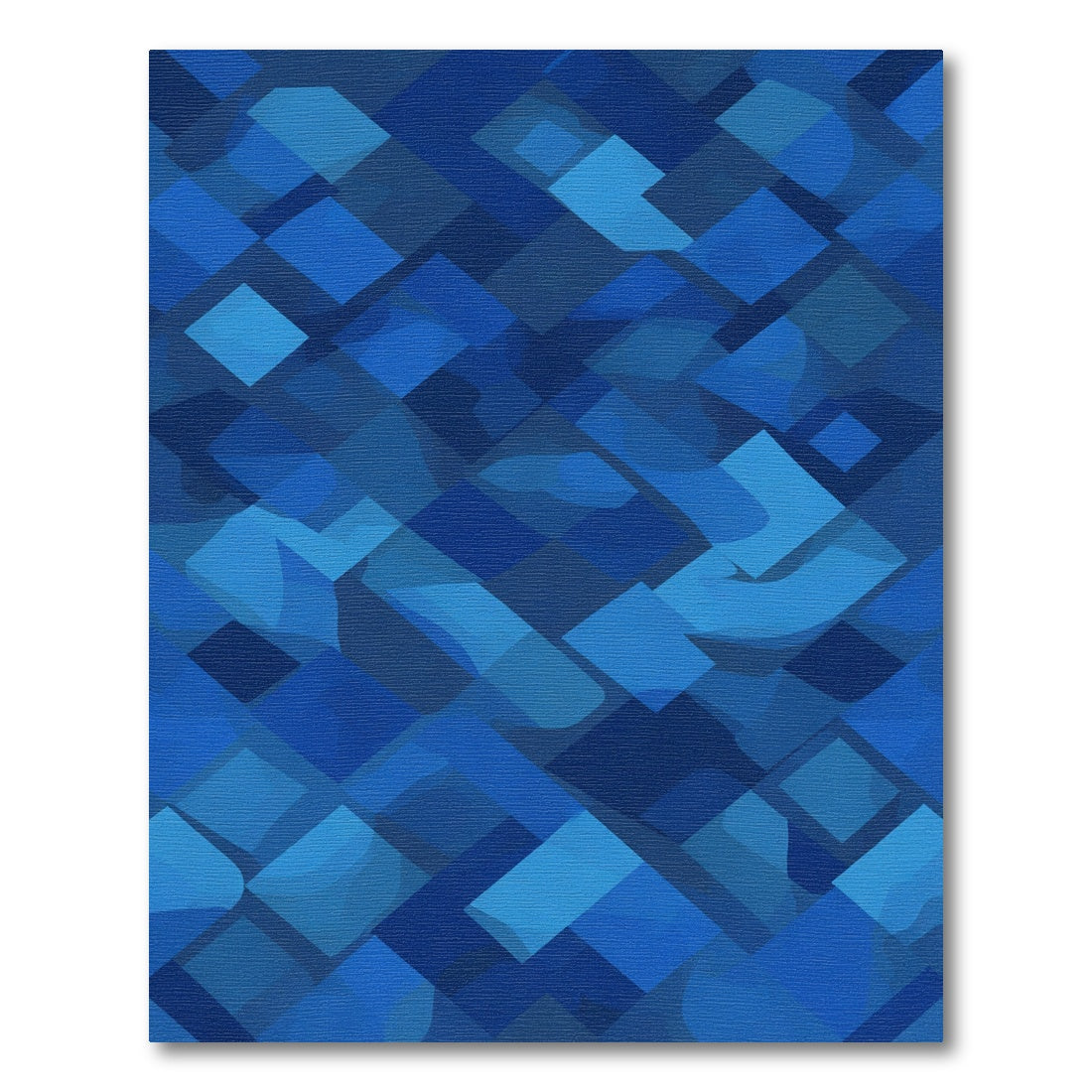 Deep Blue Geometric Tessellation Rug