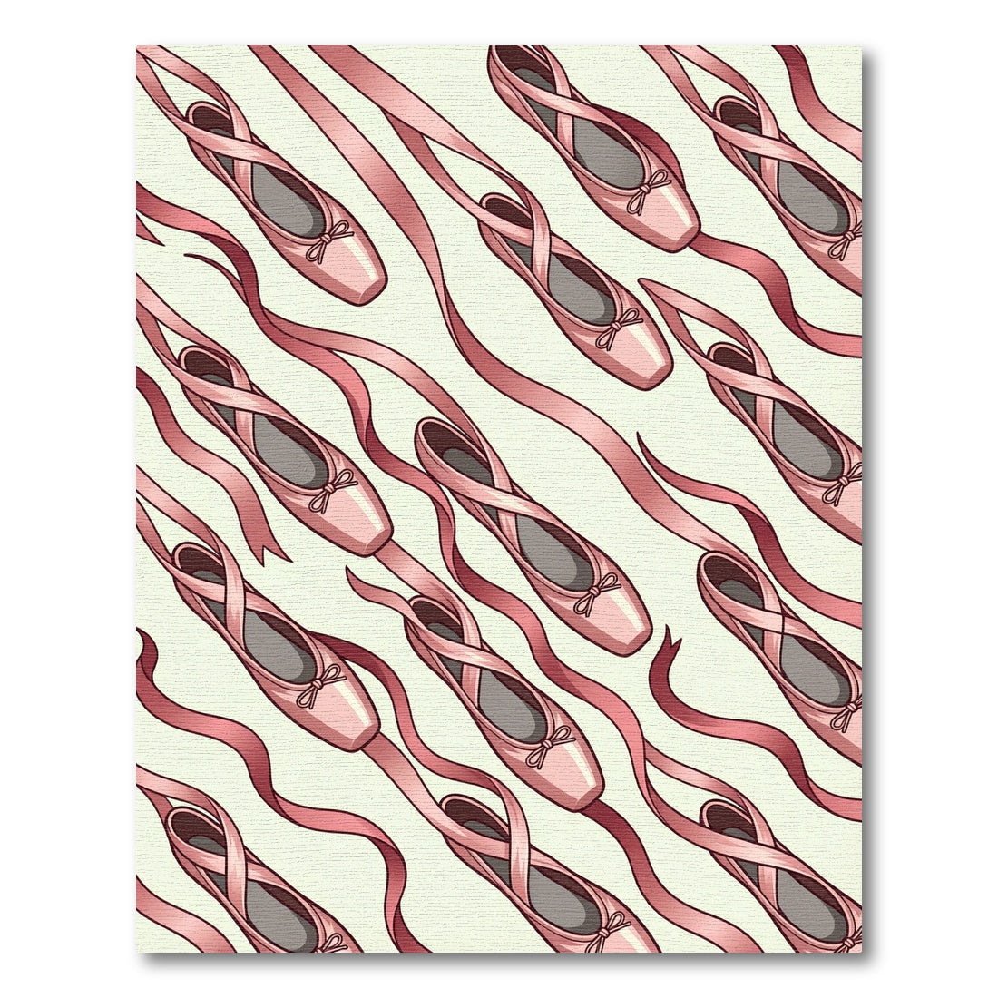 Pink Ballet Slippers Elegant Ribbon Array Rug