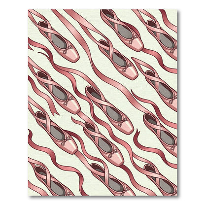 Pink Ballet Slippers Elegant Ribbon Array Rug