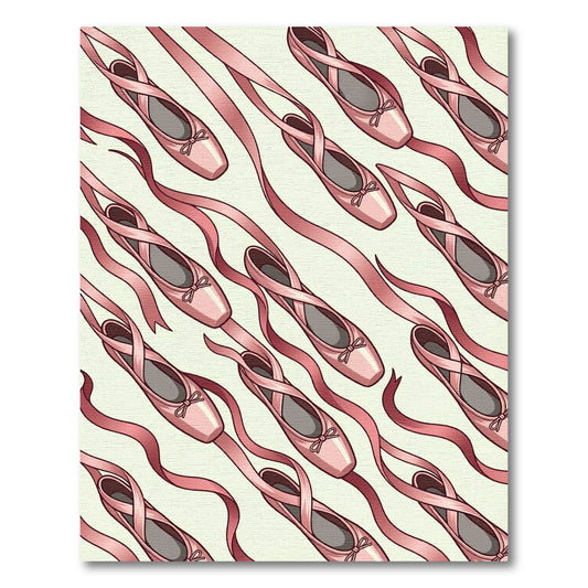 Pink Ballet Slippers Elegant Ribbon Array Rug