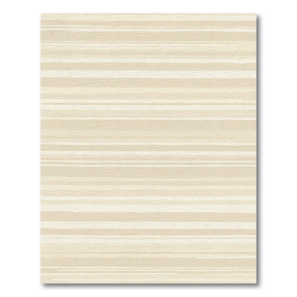 Cream Subtle Horizontal Stripe Rug