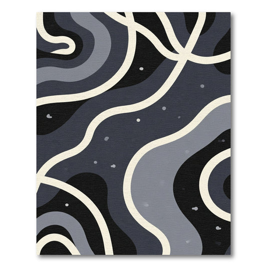 Moody Abstract Flowing Lines Rug