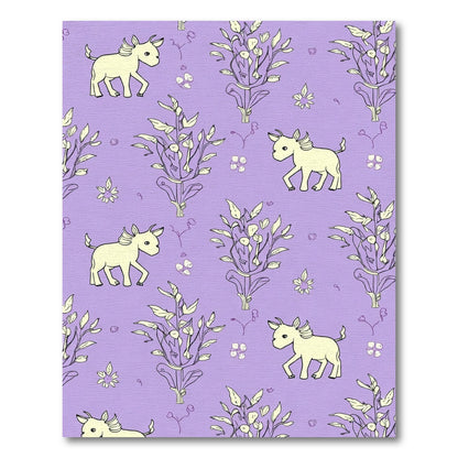 Lavender Unicorn Botanical Garden Rug