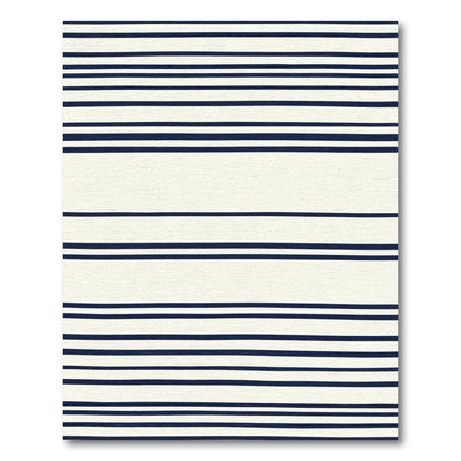 Navy Blue Horizontal Stripe Accent Rug