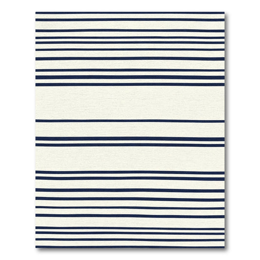 Navy Blue Horizontal Stripe Accent Rug