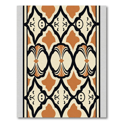 Cream Black Brown Art Deco Arch Rug