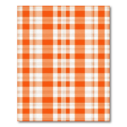 Bold Orange and White Plaid Rug