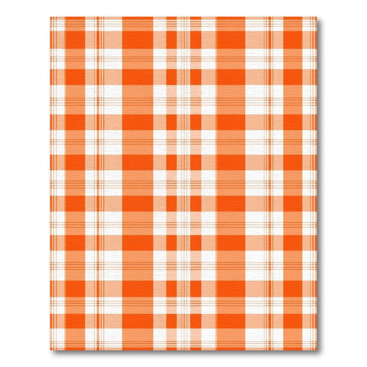 Bold Orange and White Plaid Rug