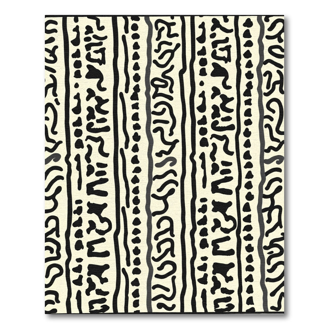 Bold Black Stripe Eclectic Composition Rug