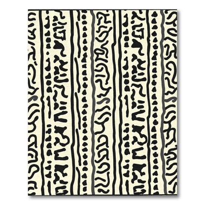 Bold Black Stripe Eclectic Composition Rug