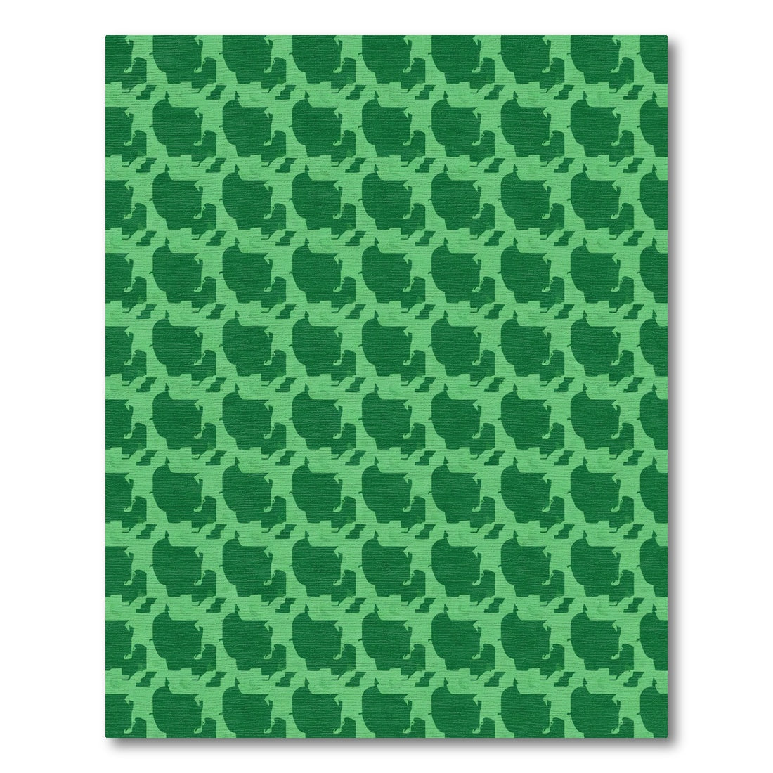 Emerald Green Abstract Block Repeat Rug