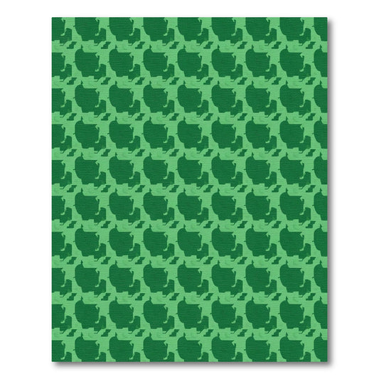 Emerald Green Abstract Block Repeat Rug