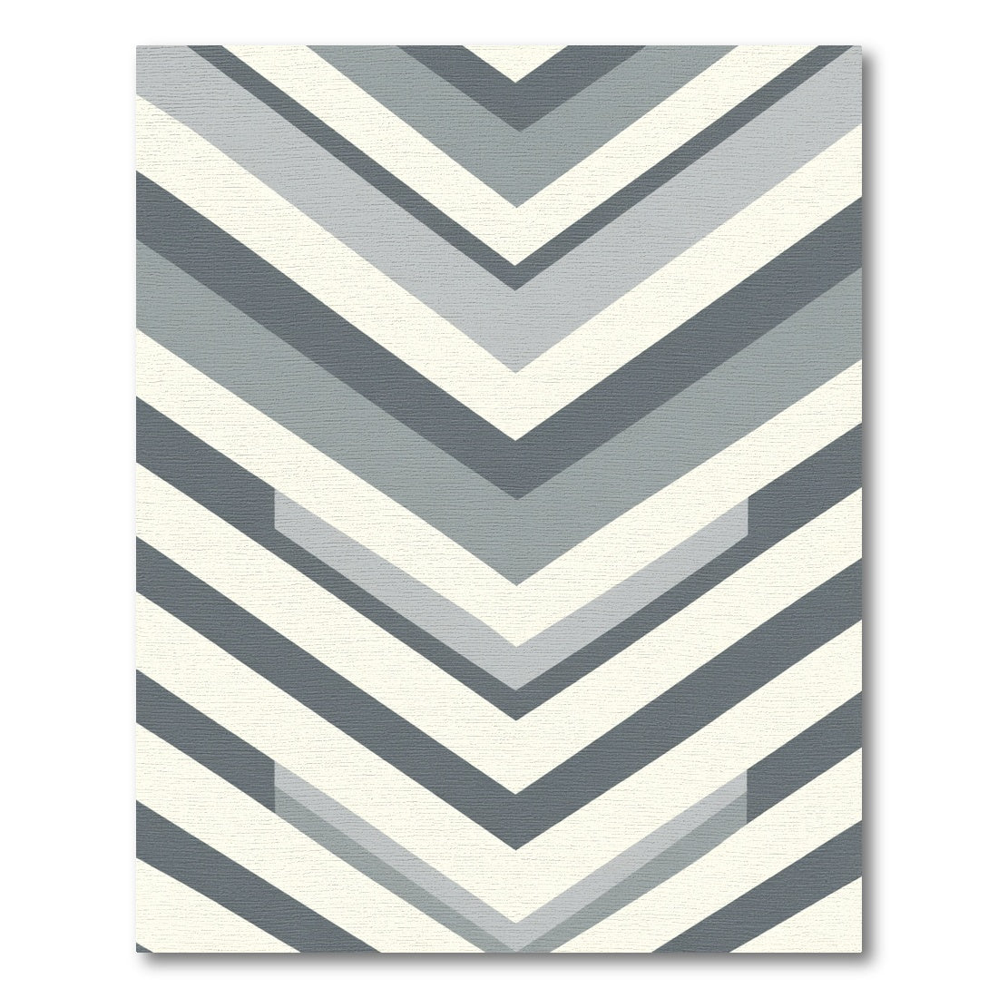 Modern Gray Chevron Stripe Rug