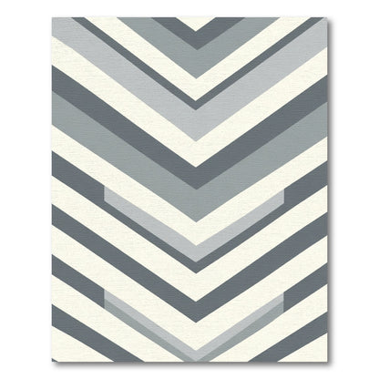 Modern Gray Chevron Stripe Rug