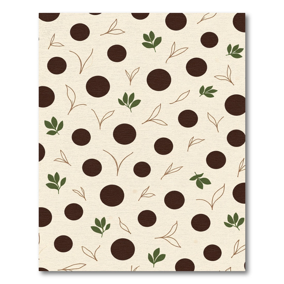 Creamy Brown Polka Dot Leaf Rug