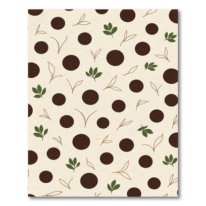 Creamy Brown Polka Dot Leaf Rug