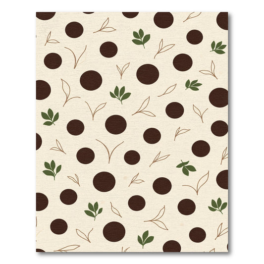 Creamy Brown Polka Dot Leaf Rug