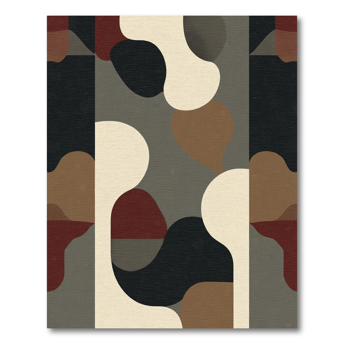 Organic Abstract Cream Brown Black Rug