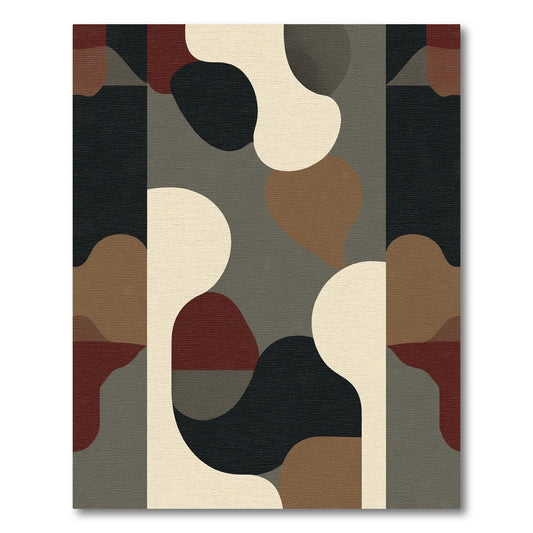 Organic Abstract Cream Brown Black Rug