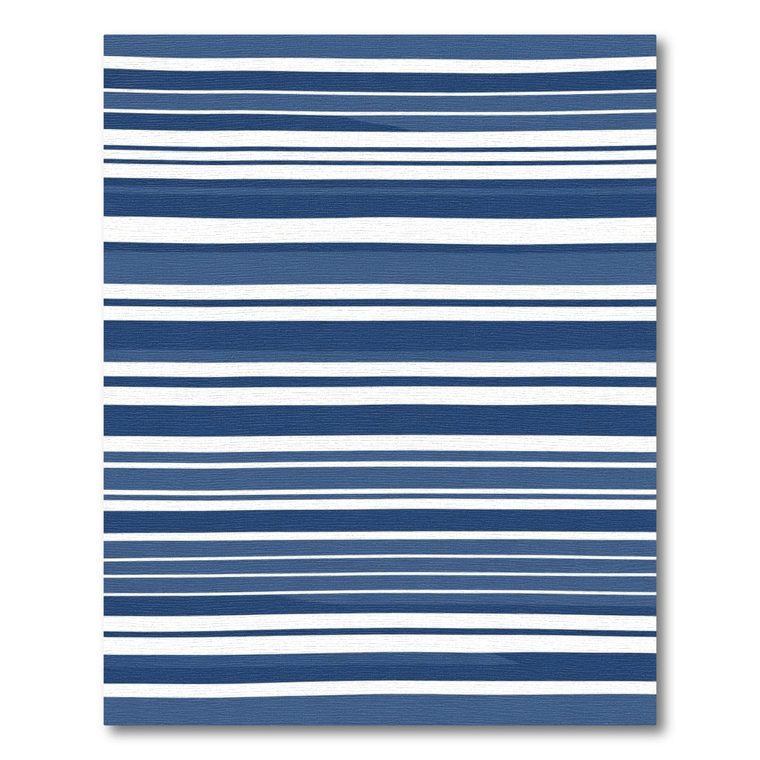 Navy Blue White Horizontal Stripe Rug