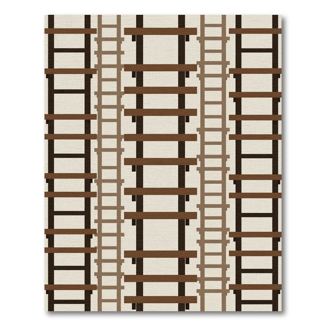 Monochromatic Brown Ladder Arrangement Rug