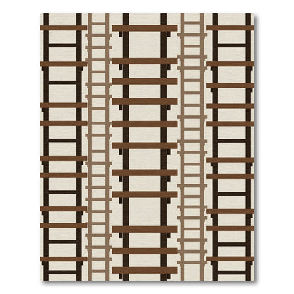 Monochromatic Brown Ladder Arrangement Rug