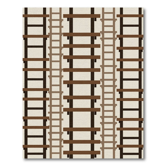 Monochromatic Brown Ladder Arrangement Rug