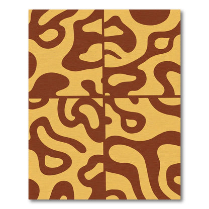 Retro Brown Organic Shape Rug