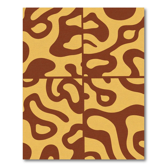 Retro Brown Organic Shape Rug