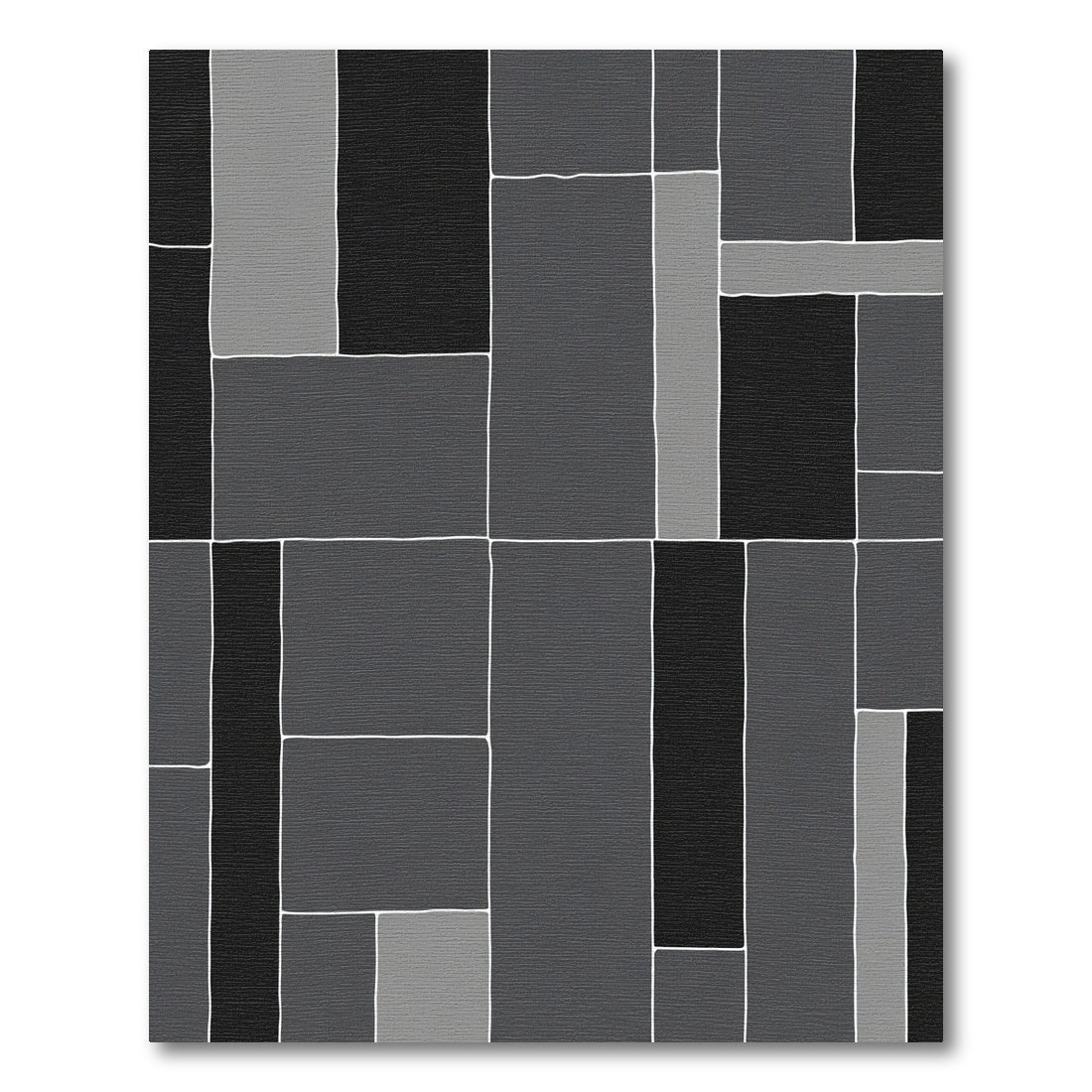 Monochromatic Geometric Slab Montage Rectangles Rug