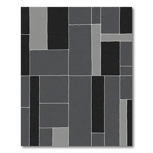 Monochromatic Geometric Slab Montage Rectangles Rug